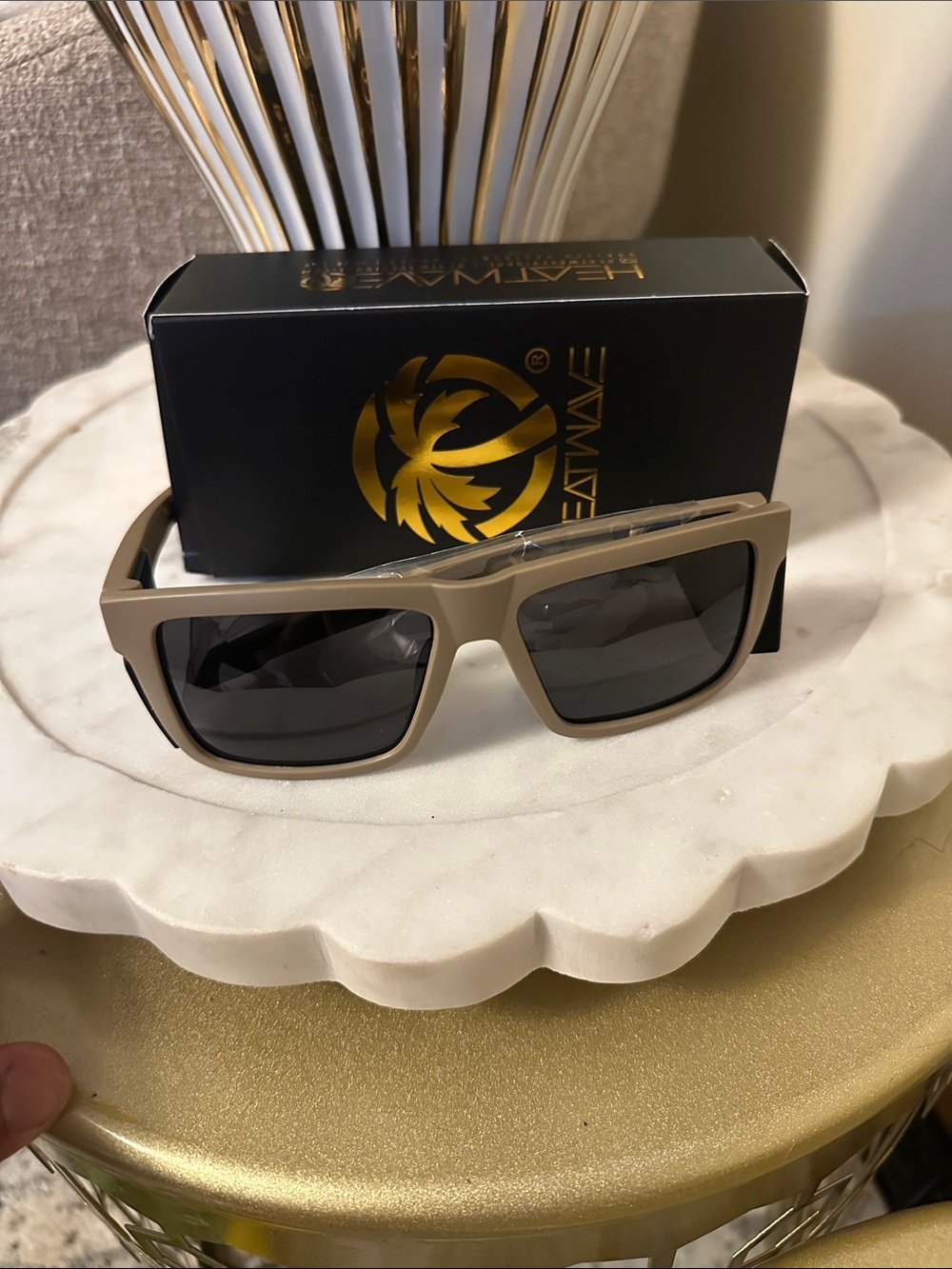 Men's Sunglasses - Tan Frame with Dark Lenses